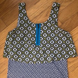 Anthropologie Meadow Rue Boho Sleeveless Geometric Two-Toned Tank-Excellent SM